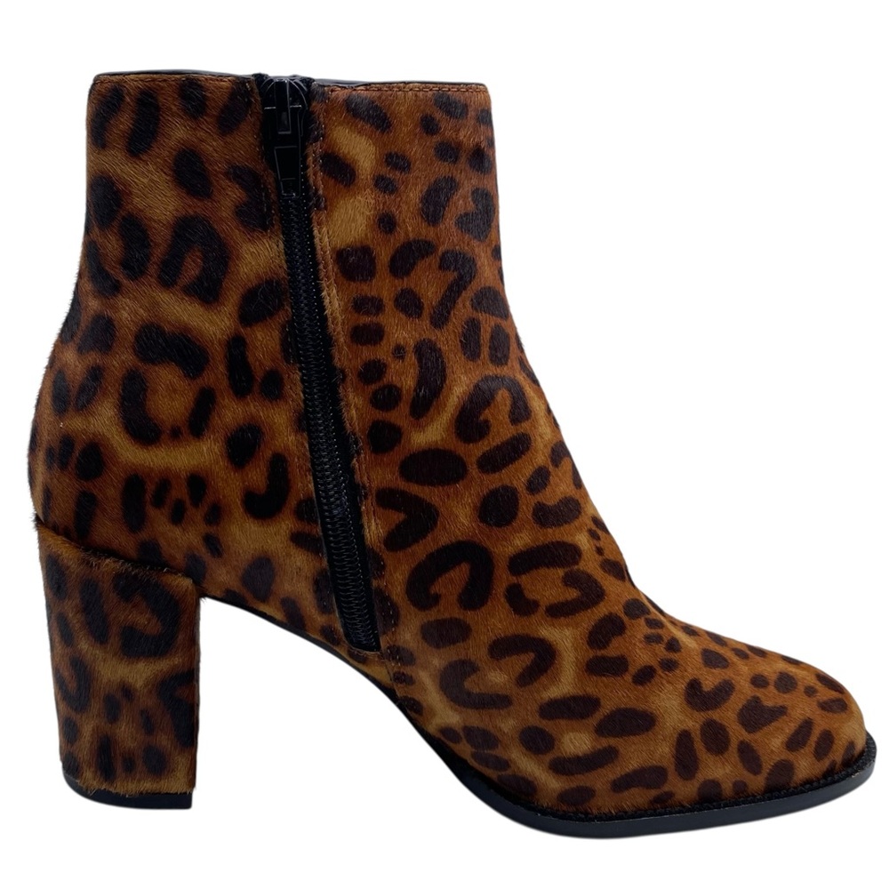 Steve Madden Womens Shoes Jozie Boots Sz 7.5 Leather Fur Heeled Leopard Chic - Picture 6 of 11